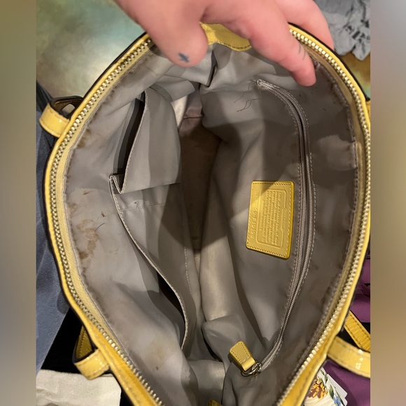 Coach Purse, vintage, yellow, authentic, well loved - Picture 3 of 6